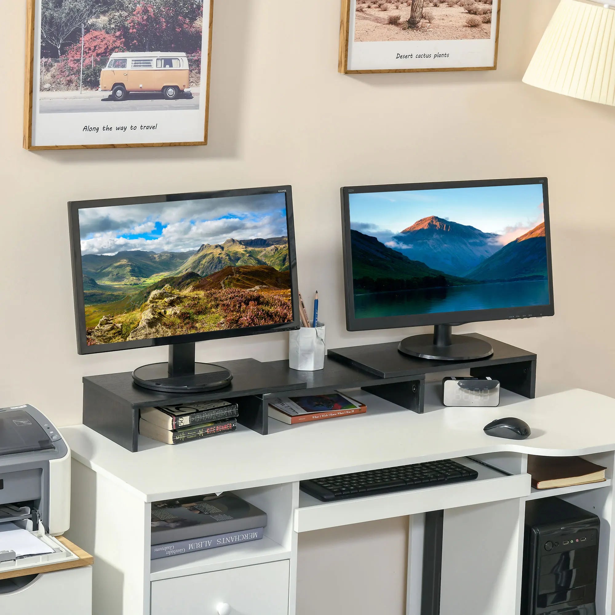 Vinsetto Adjustable Dual Monitor Riser